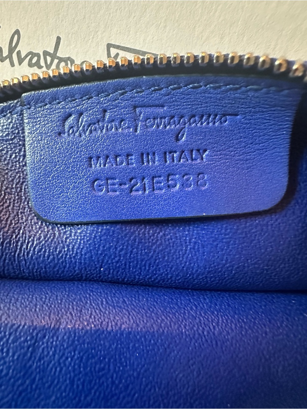 SALVATORE FERRAGAMO Exotic Blue Python Leather Clutch w/Gancini Motif Front Flap - Picture 9 of 9